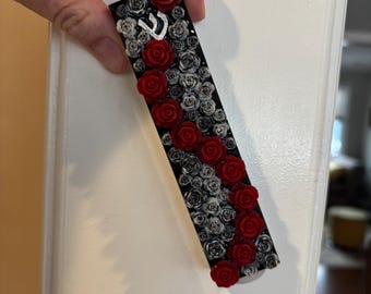 Black and Red Roses Mezuza Case