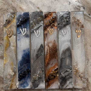 Waterproof Mezuza Case 6” scroll - with stones
