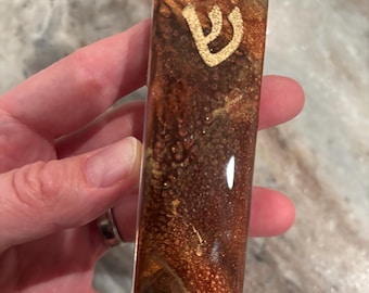 Waterproof Mezuza Case 4” scroll - Burnt Tones