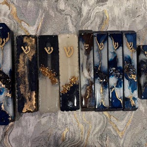 Blue Resin Mezuza Case