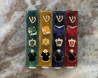 Harry Potter Houses - Gryffindor, Ravenclaw, Hufflepuff, and Slytherin- Mezuza Cases