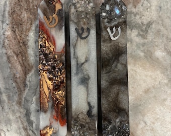 CLEARANCE Geode Resin Mezuzas