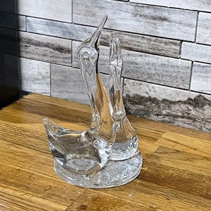 Vintage  Crystal Swans, Love Swans Couple