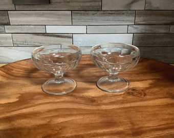 Vintage Glass Dessert Ice Cream Sherbet cups