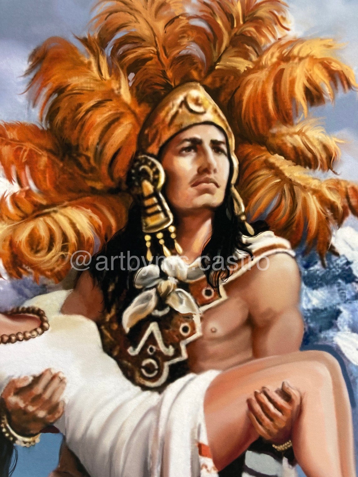 Leyenda De Volcanes, Giclee Print, Popocatepetl, Iztaccihuatl, Aztec ...