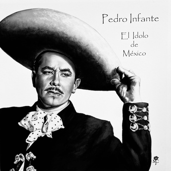 Pedro Infante, Charro, Cine de Oro, Rancheras, Actor, Sinaloa, Giclee Print, Guamuchil, Icono Mexicano, Actor, Epoca de Oro, Idolo de Mexico