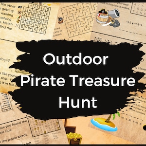 Chasse au trésor pirate en plein air pour enfants Indices de chasse au trésor pirates Code de casse-tête pirate imprimable Indices de chasse au trésor pour enfants DIY Kid Pirate Game
