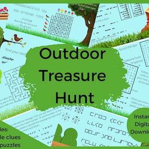 Treasure Hunt Clue for Kid Outdoor Scavenger Hunt Printable Game Treasure Hunt Puzzle Code for Kid Scavenger Hunt Clue Outdoor Birthday