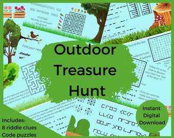 Treasure Hunt Clue for Kid Outdoor Scavenger Hunt Printable Game Treasure Hunt Puzzle Code for Kid Scavenger Hunt Clue Outdoor Birthday