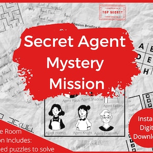 Secret Agent Mystery Mission for Kids Printable Spy Escape Room Game Secret Agent Detective Birthday Party Game Printable DIY Kids Game