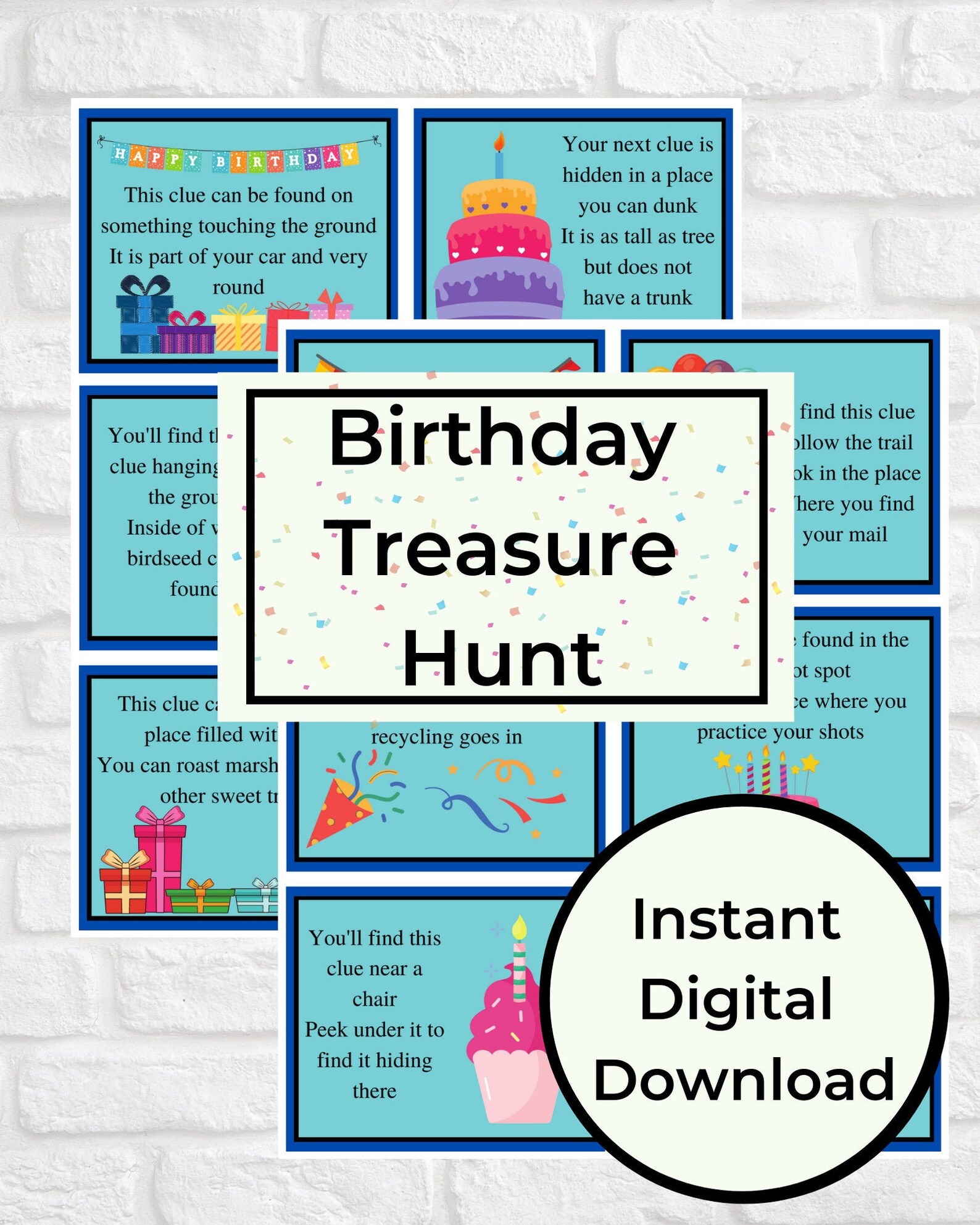 Birthday Outdoor Treasure Hunt Printable Scavenger Hunt - Etsy Canada