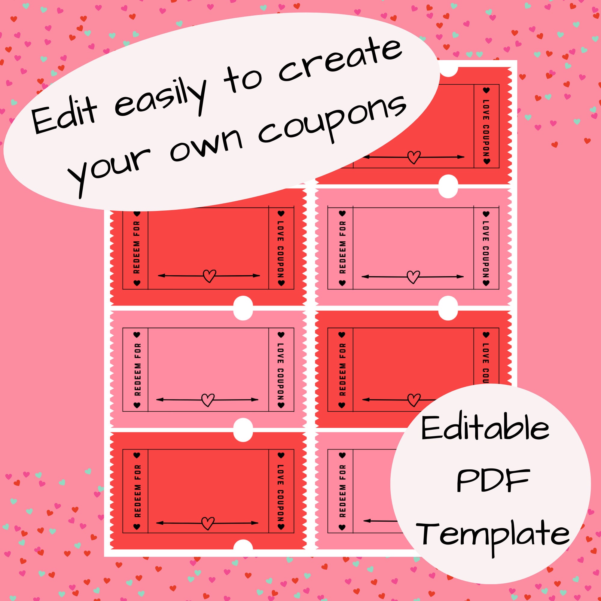 Editable Printable Kids Love Coupon Book for Valentine's Day, Last ...