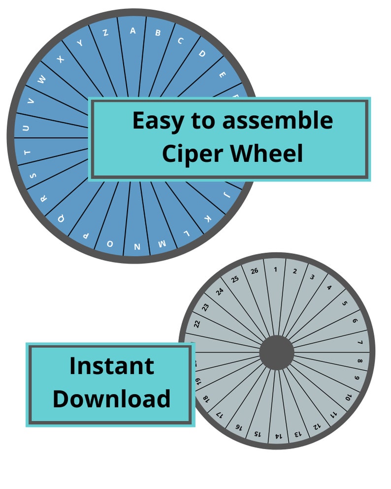 Printable Cipher Wheel Escape Room Prop Decoder Wheel Spy - Etsy Canada