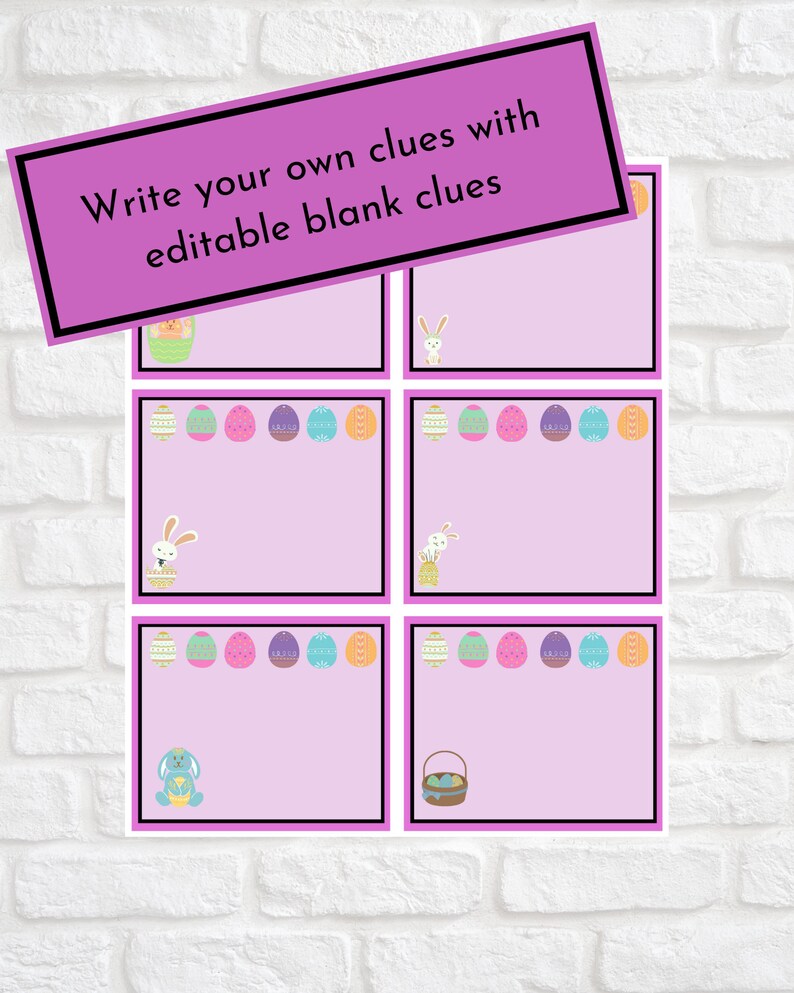 Easter Outdoor Treasure Hunt Clue Easter Egg Hunt for Kid Easter Scavenger Hunt Clue Printable