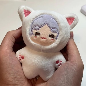 frieren cat plush keychain | 10cm doll | anime doll keychain | plush keyring | plushie keychain | cat bag charm | stuffed animal | cute gift