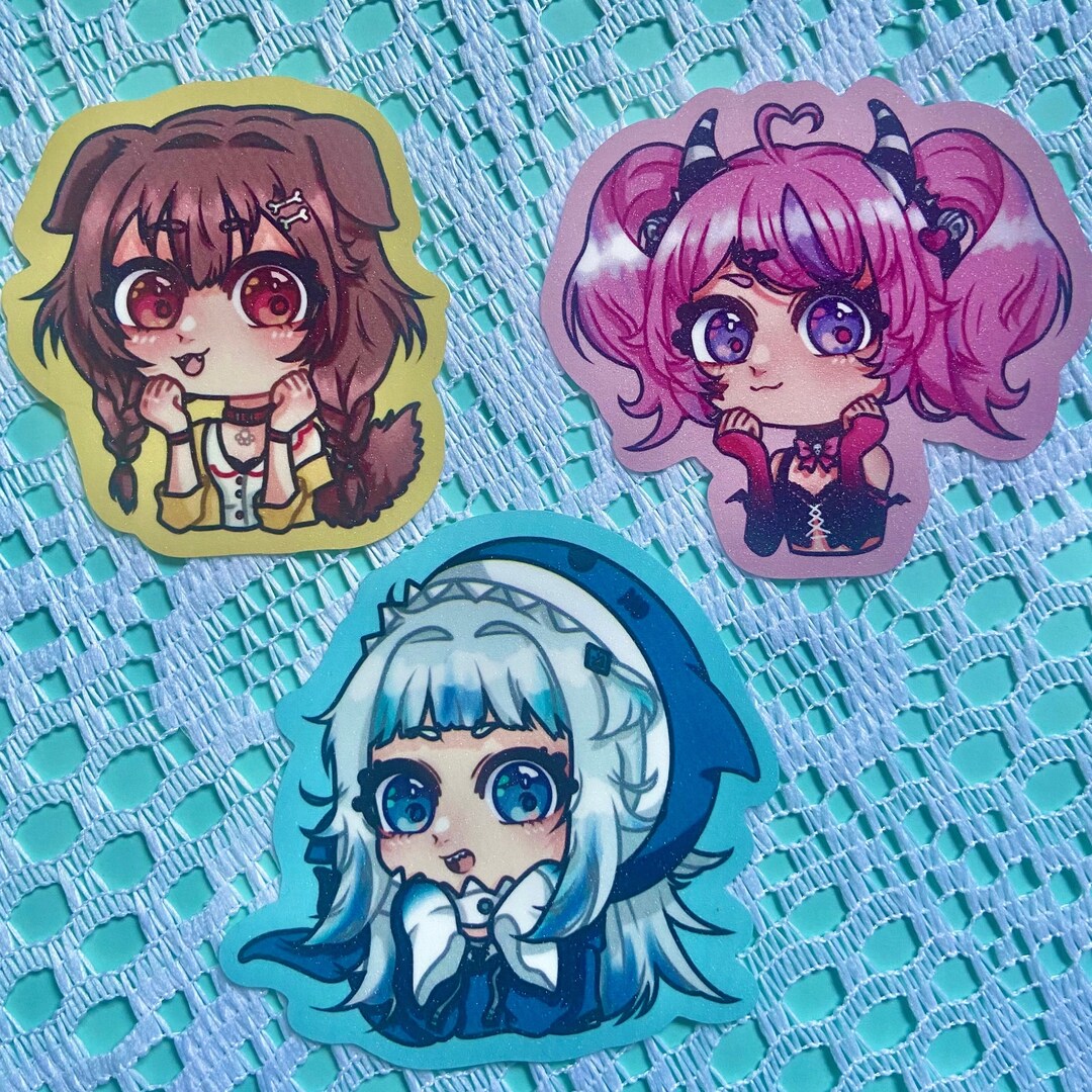 Vtuber Pearl Glitter Stickers Etsy
