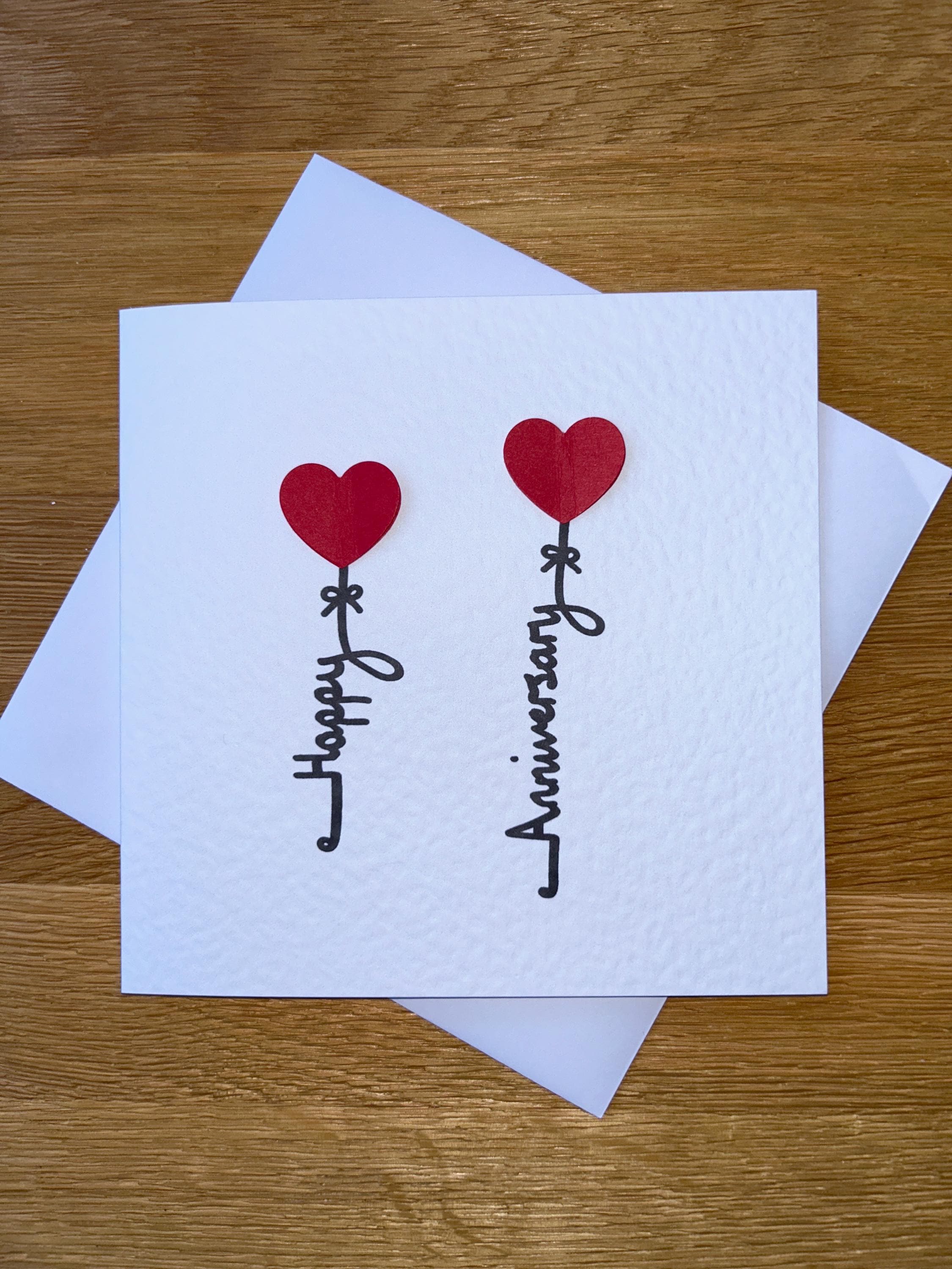 Handmade Anniversary Card With Free Postage - Etsy