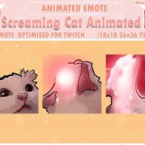 Geanimeerde Twitch Emote Streamer 1x Geanimeerde Cat Twitch Meme Emotes - Cat Scream Rage Angry / Twitch/ Youtube / Discord/ Animate emotes