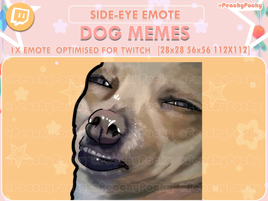 Twitch Emote 1x Side Eye Judging Dog Dog Meme Twitch Emotes / Streamer / Youtube / Discord