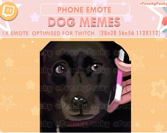 Twitch Emote 1x Phone Dog - Dog Meme Twitch Emotes / Streamer / YouTube /  Discord Emotes