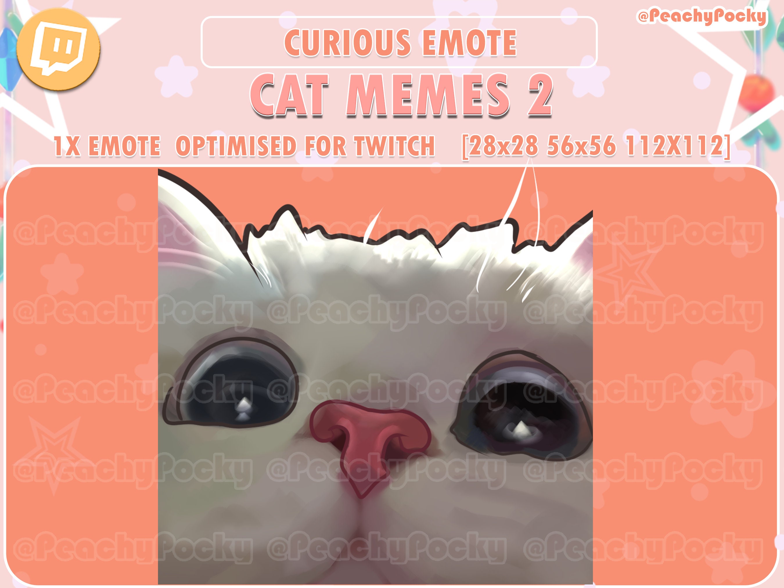 Twitch Emote 1x Cat Twitch Meme Emotes Curious Lurk Twitch Streamer ...