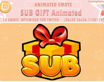 Animated Sub Twitch Emote Streamer  1x Animated Sub Gift Emote - Looping Twitch Emotes  / Twitch/ Youtube / Discord/ Animate emotes