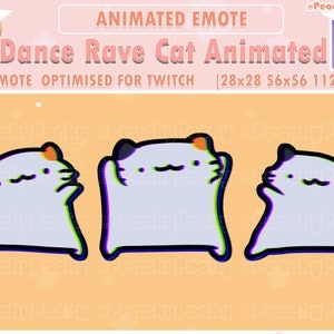 Geanimeerde Twitch-emote 1x geanimeerde Cat Twitch Meme-emotes - Cat Dance Rave Hype / Twitch / Streamer / Youtube / Discord / geanimeerde emotes
