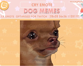 Twitch Emote 1x Cry Dog - Dog Meme Twitch Emotes / Streamer / YouTube /  Discord Emotes