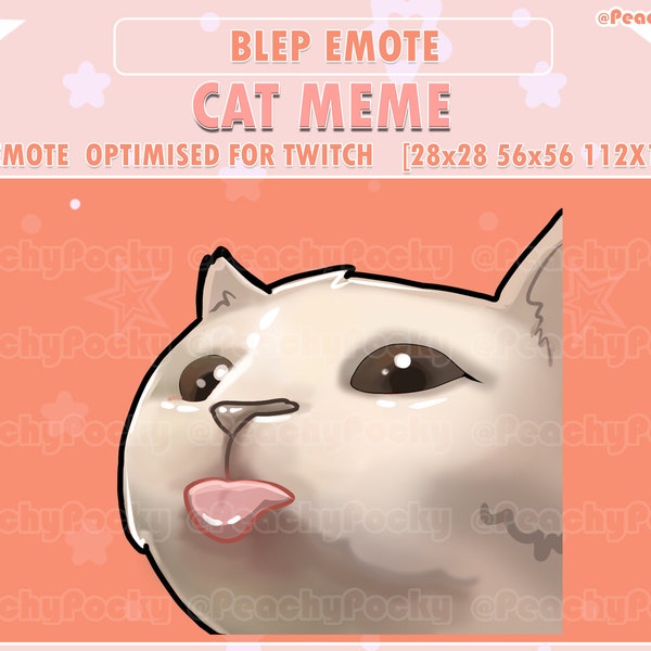 Twitch Emote 1x Blep sticking tongue out - Cat Meme Twitch Emotes / Streamer / YouTube /  Discord Emotes