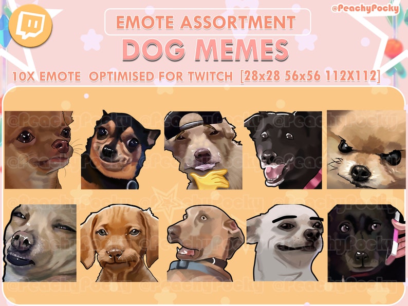 Twitch Emotes Dog Meme 10x Twitch / Streamer / Youtube / Discord Emotes