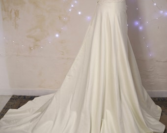 unique Ivory bridal skirt - Vintage personalized beaded wedding skirt - Boho Fairy wedding - beach wedding - Romantic fairytale wedding
