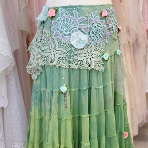 Feenrock - Upcycling - tragbare Kunst - zauberhafte Märchenhochzeit - Waldelfe im Hippie Chic - Boho Festival Outfit