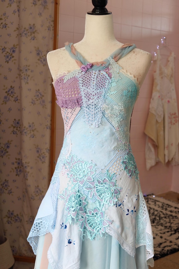 green emerald velvet dress Fairy Mermaid Turquoise Waist Lace Suspender Dress – Belchic