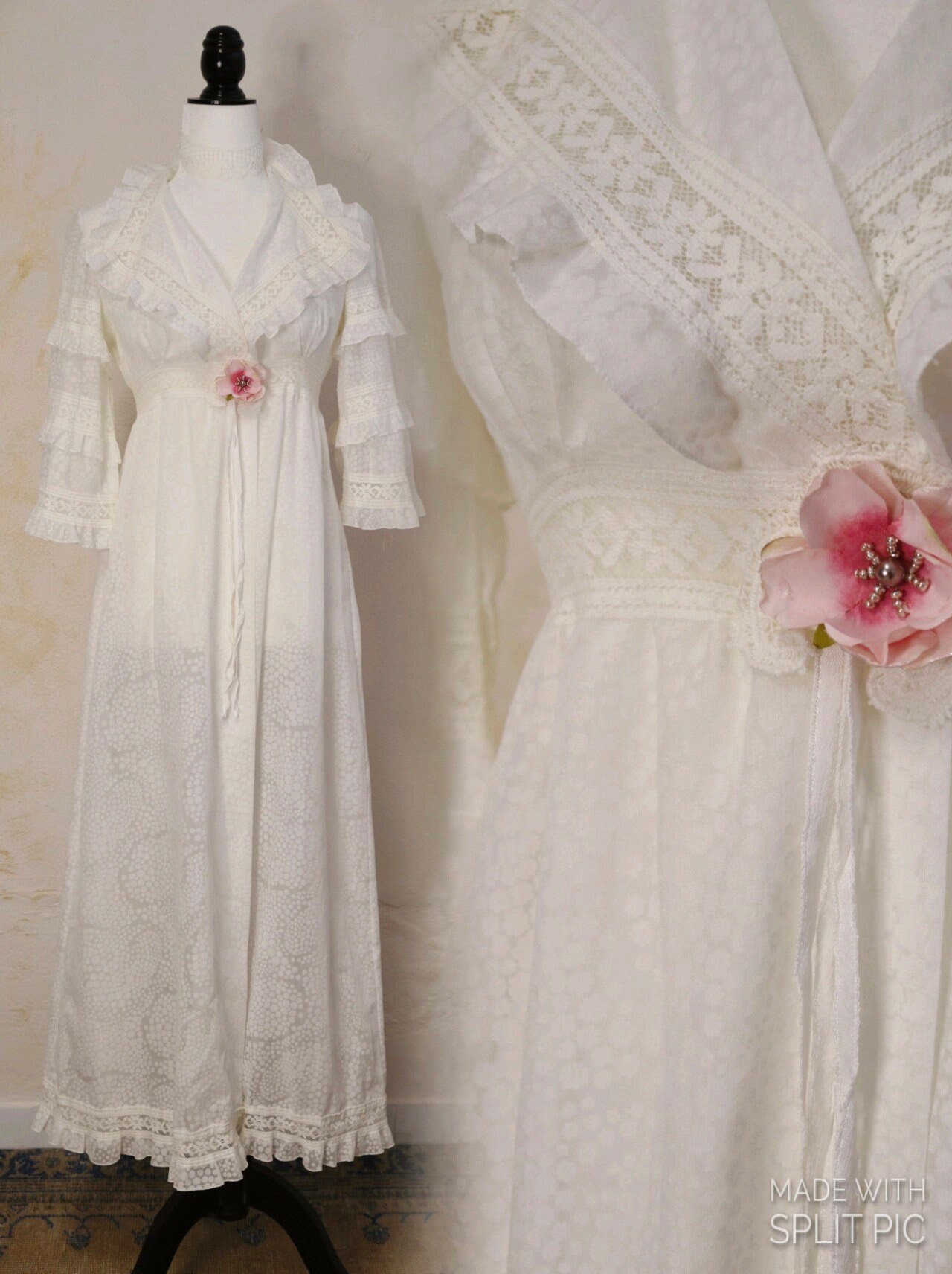 Vintage Robe Bridal Robe Renaissance Rose Etsy