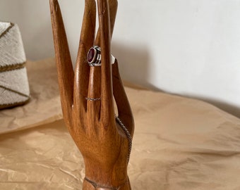 Handcrafted Wooden Hand Jewelry Display - Artisan Ring Holder Sculpture - Home Decor Accent