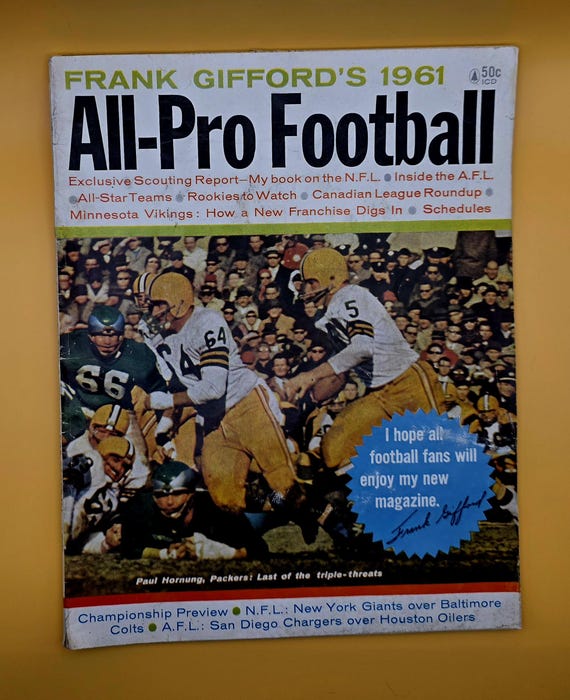 1961 Frank Gifford's All-Pro Football Magazine Paul Hornung on the cover