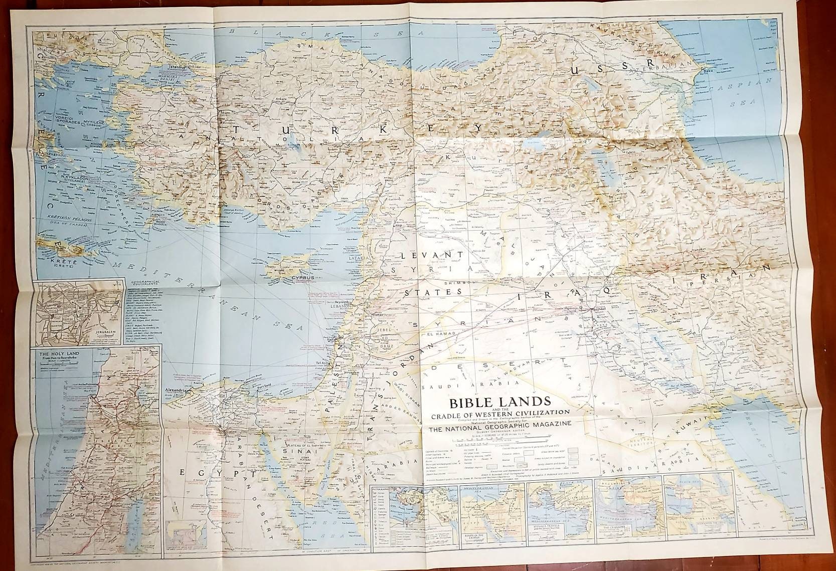 1946 Bible Lands and the Cradle of Western Civilization Map Etsy