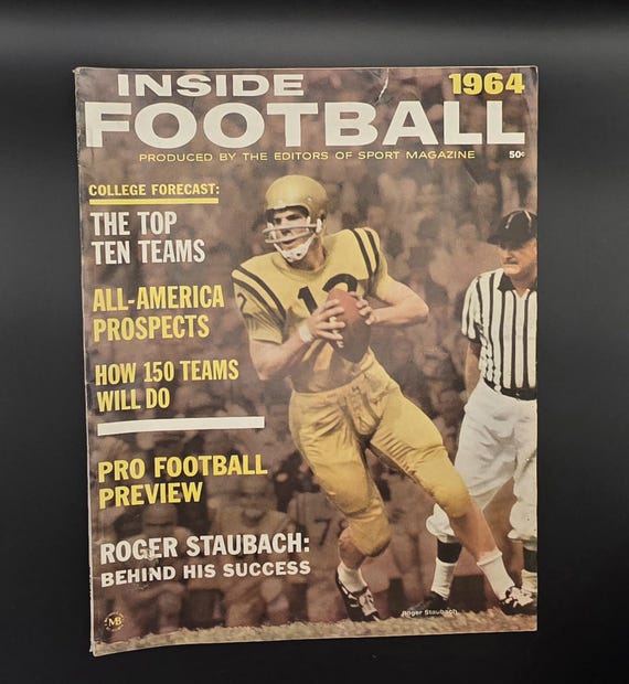 1964 Inside Football Roger Staubach Navy Magazine bx51