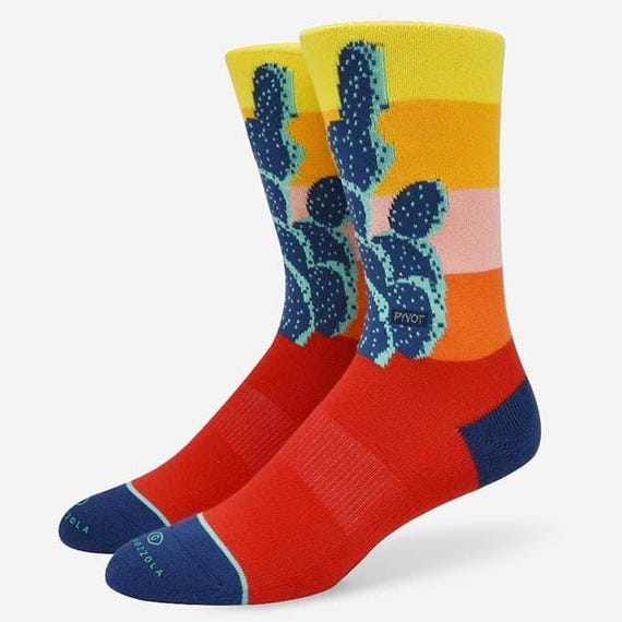 Santa-Rita Cactus Socks by Eric Vozzola, Sunset Desert Art Print