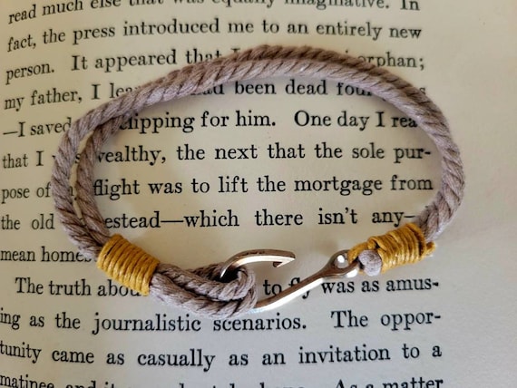 Mens Fish Hook Rope Bracelet