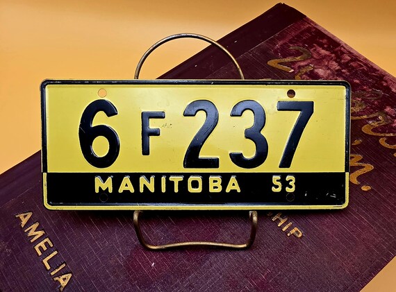 1953 Manitoba 6F237 Bicycle License Plate