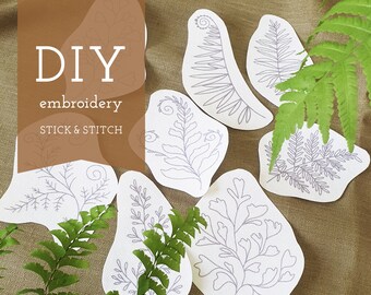 Fern Lover | Stick & Stitch embroidery templates | no pattern tracing | water soluble | easy beginner embroidery | DIY embroidery