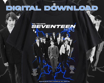 SEVENTEEN listo para imprimir descargar png diseño imprimible kpop merch sublimación dtf dtg imprimir