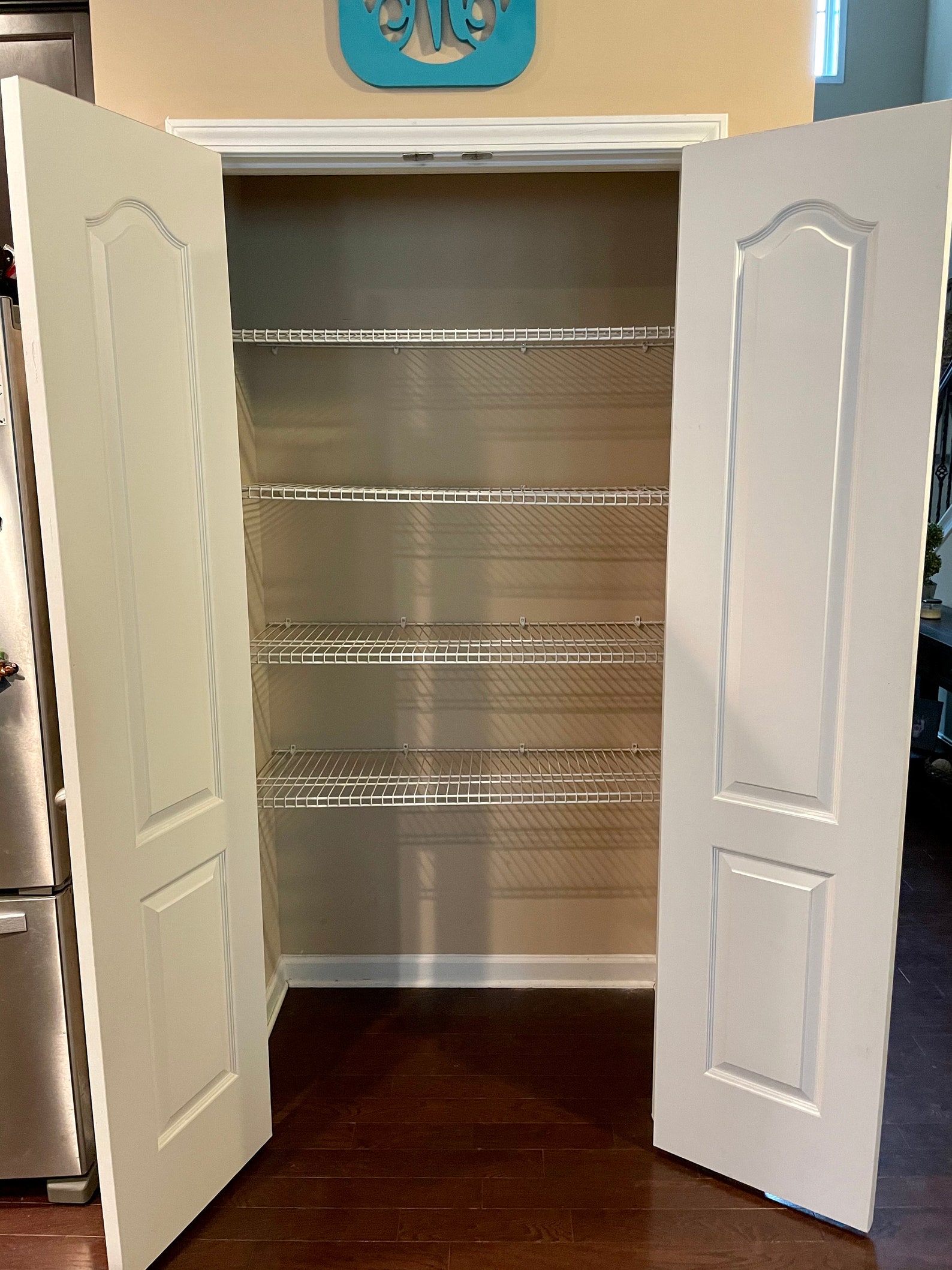 Custom Rustic Brown Wood Shelf Metal Wire Rack Cover Pantry Etsy