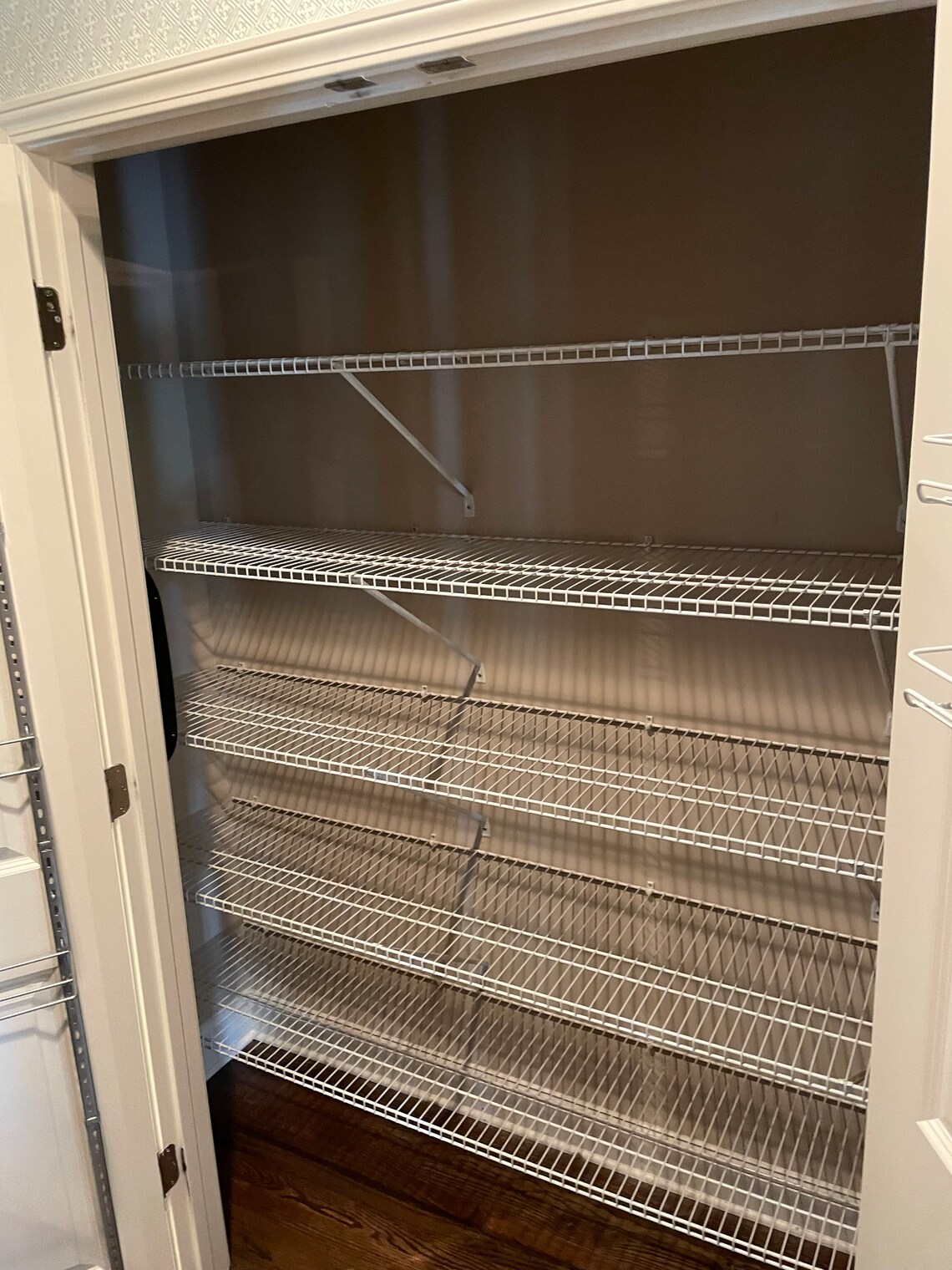 Custom Rustic Brown Wood Shelf Metal Wire Rack Cover Pantry Etsy