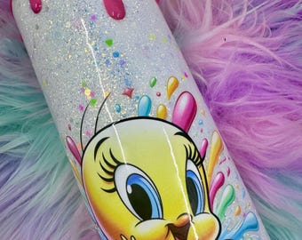 Bicchiere termico rosa glitterato da 950 ml con cannuccia, tazza grande ed elegante, tazza da caffè freddo "Baddie", regalo per lei, tazza riutilizzabile carina e femminile