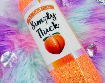 Bicchiere sottile e spesso a forma di pesca - Personalizzato da 24 once, ideale per i compleanni