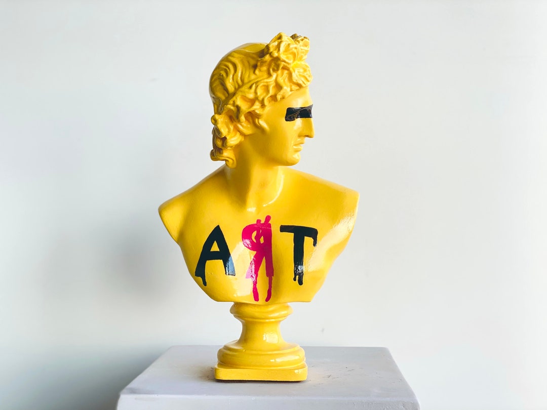 Pop Art Statue, Greek God Apollon Sculpture, Apollon Statue, Neon Art