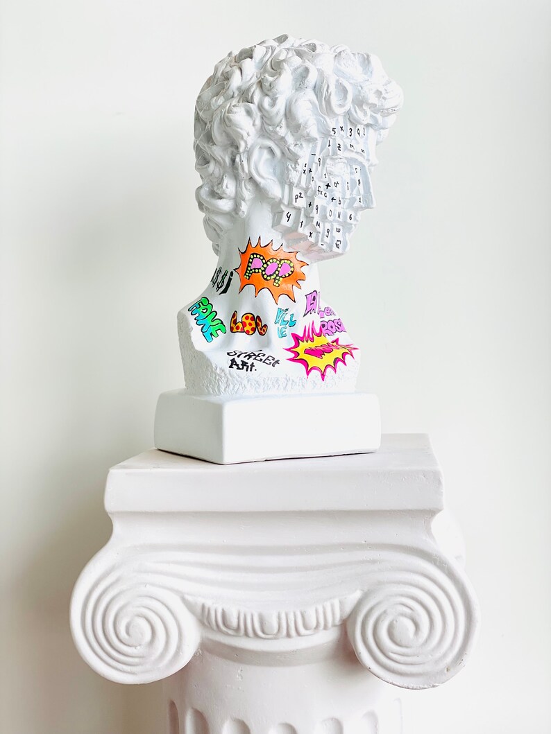 Pop Art Sculpture Pop Art David Bust David Statue Etsy