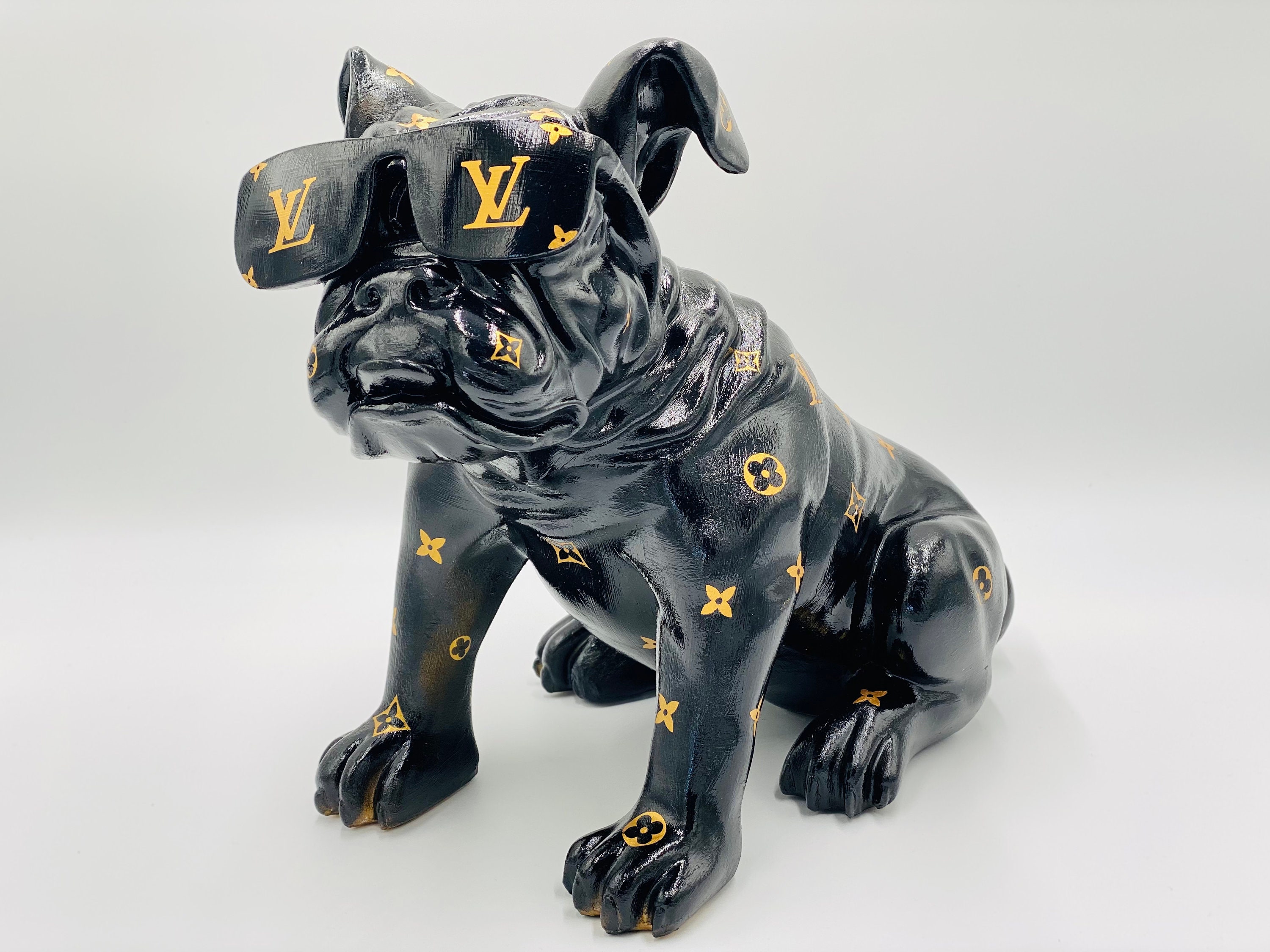 Harztiere, Bulldogge Hund L Design Louis Vuitton - Déco et Artisanat